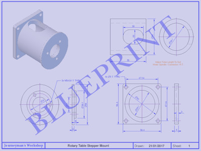 Click For Larger PDF Image Stepper Motor Mount - Drawing